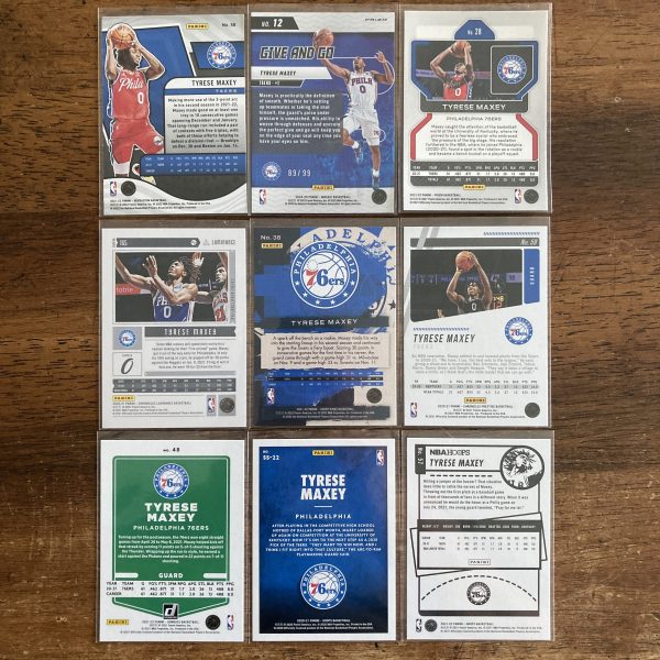tyrese maxey lot of basketball cards, rookie, rc - instant collection bundle pack