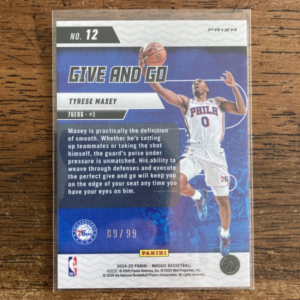 Tyrese Maxey Pack w/SSP (#'ed /99) Reactive Yellow Prizm & RCs, Pack of 9 Basketball Cards, Rookie - Image 5