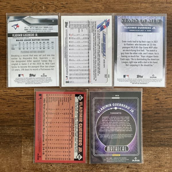 vladimir guerrero jr lot of baseball cards - instant collection bundle pack
