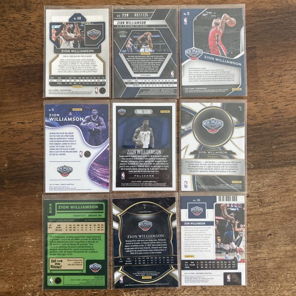 zion williamson lot of basketball cards - instant collection bundle pack