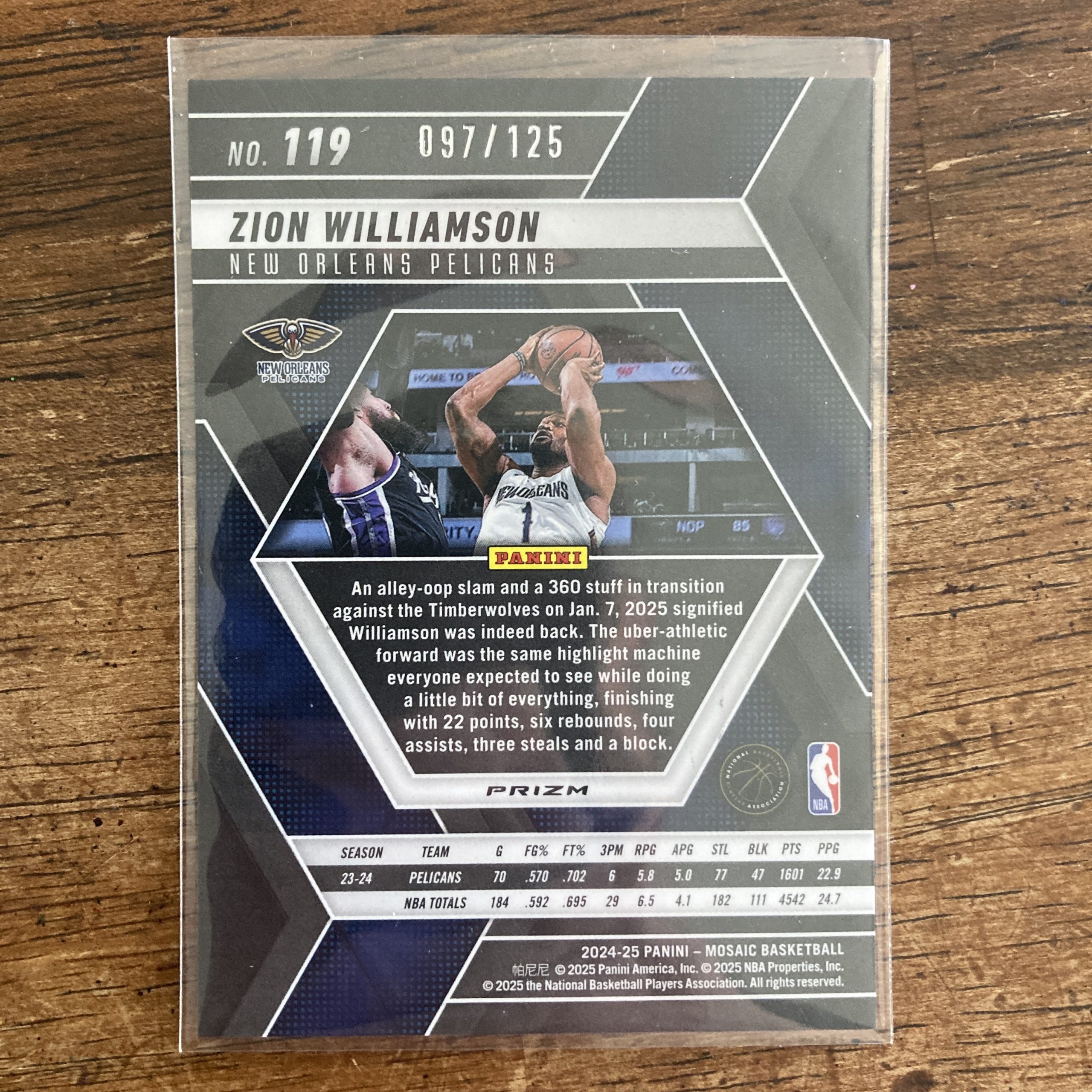 Zion Williamson Lot w/SP (#'ed /125) Blue Ice Prizm, Pack of 9 Basketball Cards (iceb) - Image 5