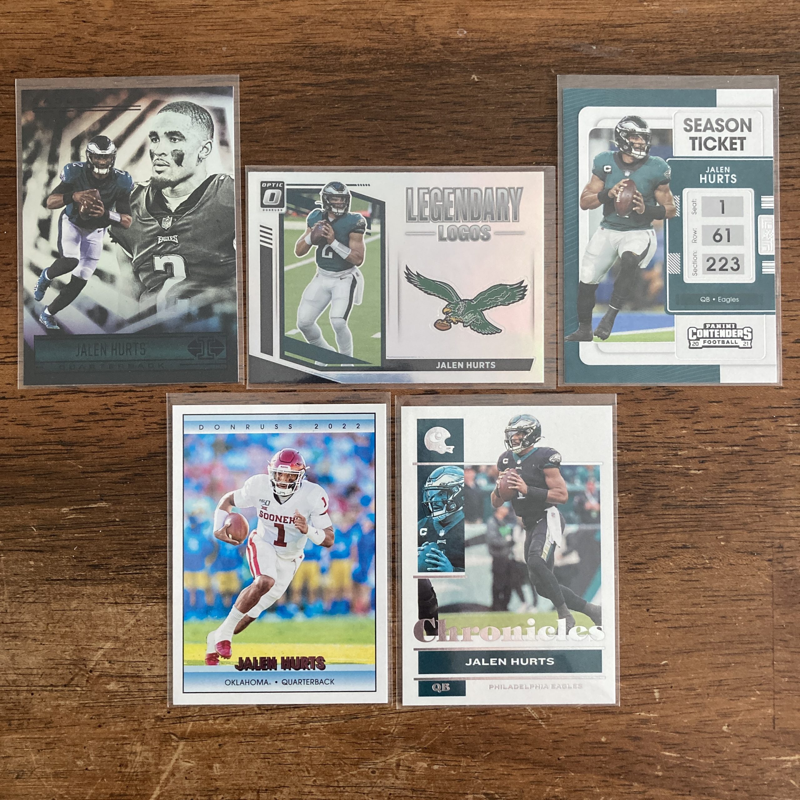 jalen hurts lot of football cards - instant collection bundle pack