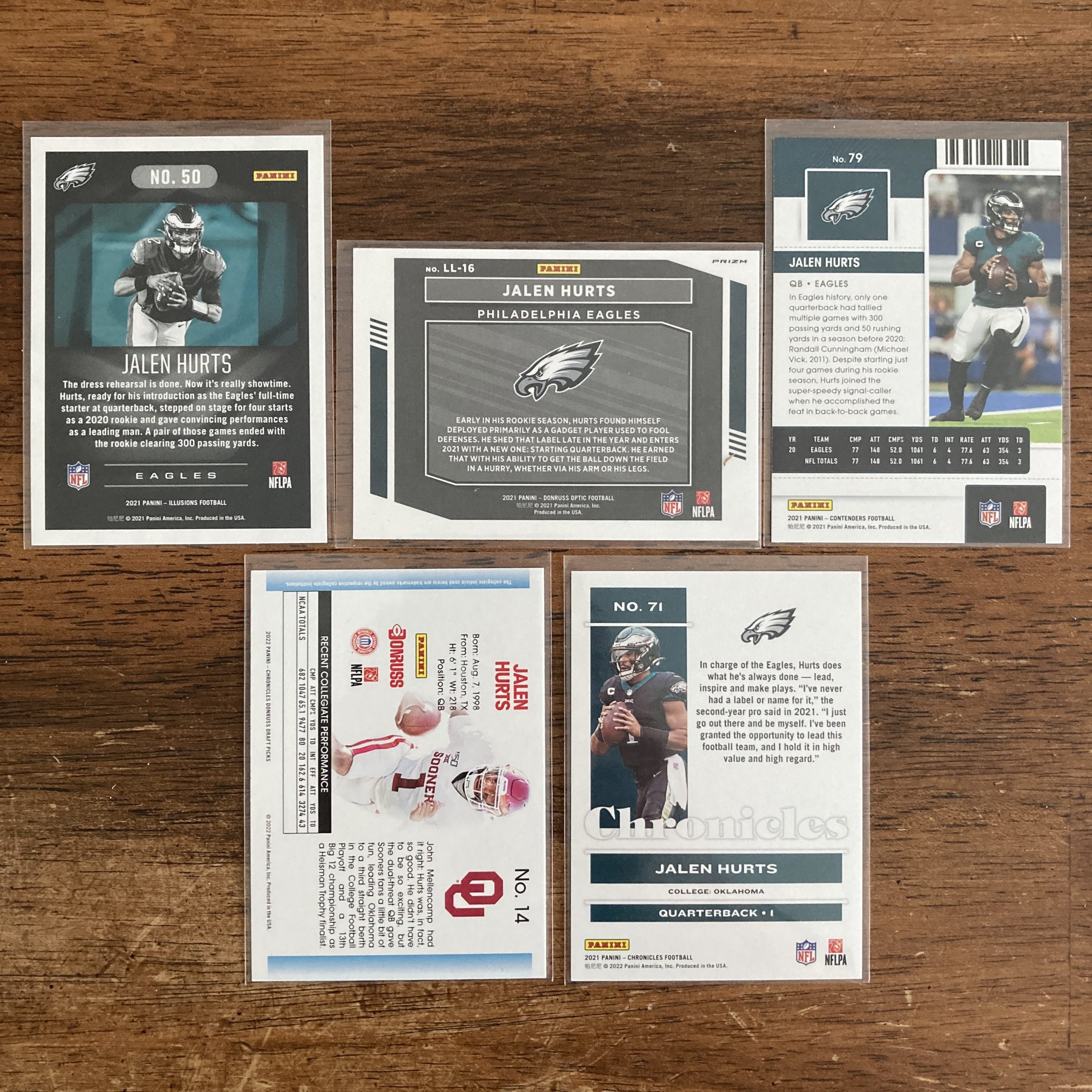 jalen hurts lot of football cards - instant collection bundle pack