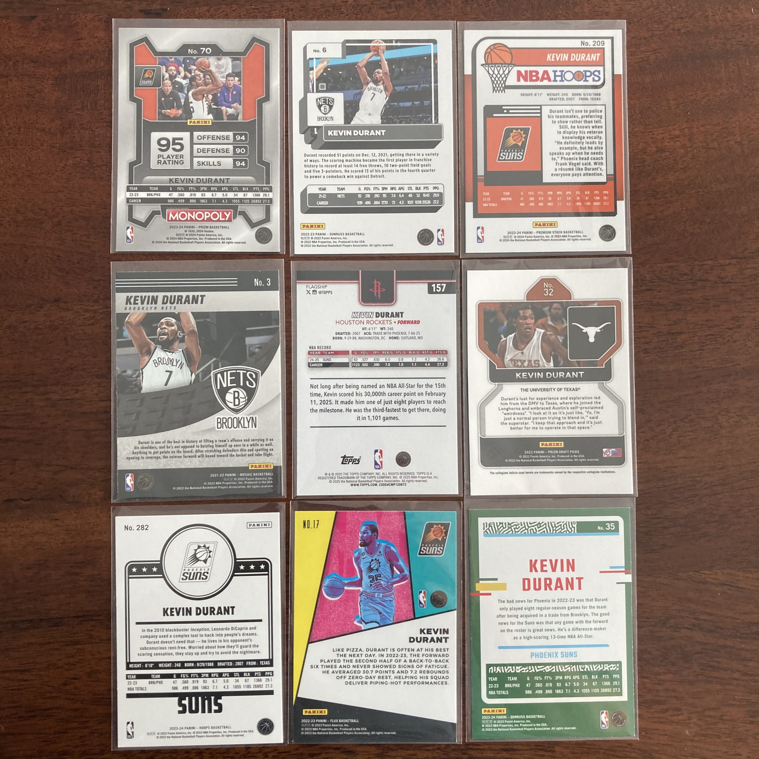 kevin durant lot of basketball cards - instant collection bundle pack