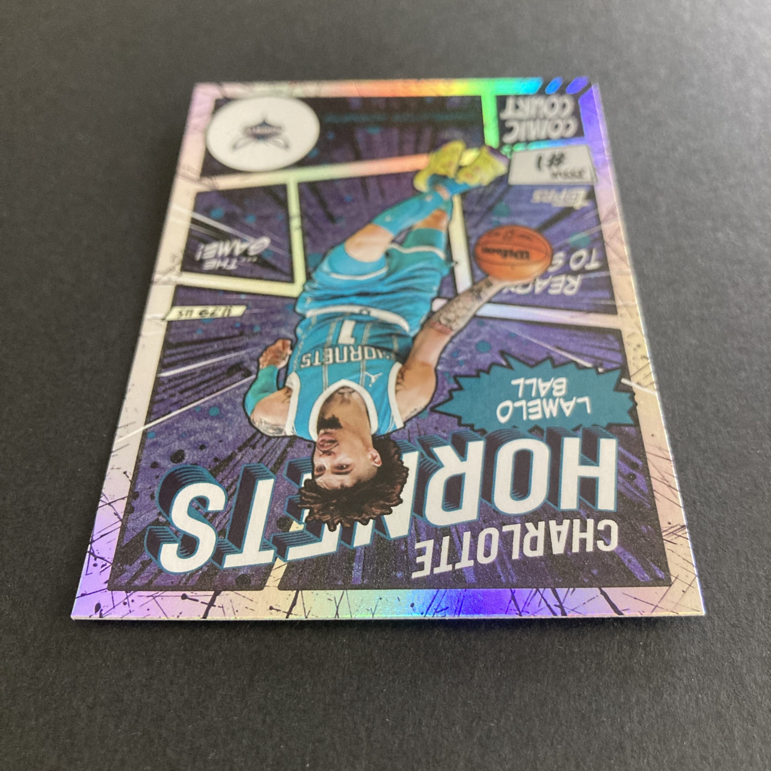 LaMelo Ball 2025-26 Topps Flagship SSP Comic Court holo insert card #CC-10