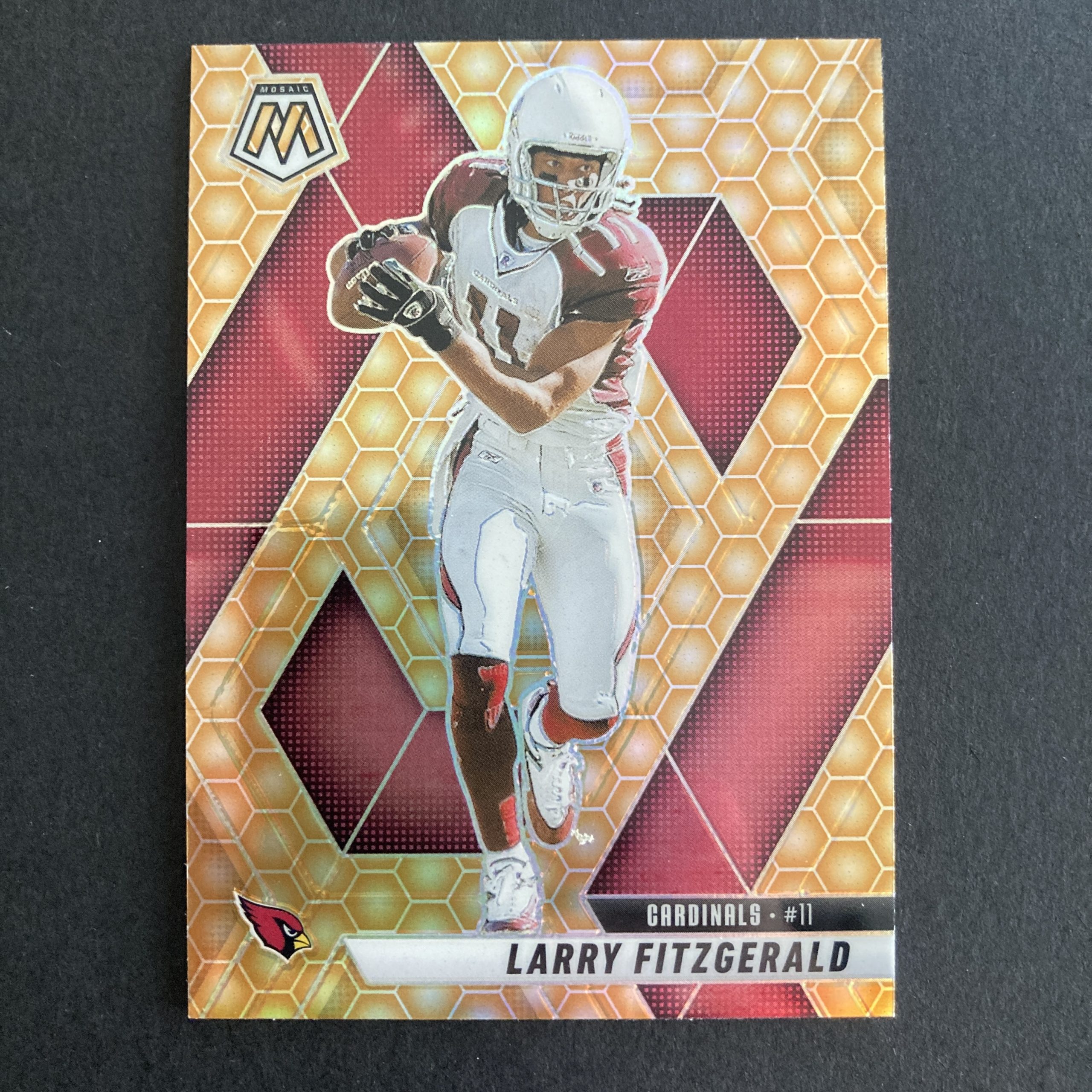 Larry Fitzgerald 2025 Panini Mosaic SSP Honeycomb Prizm holo parallel card #47