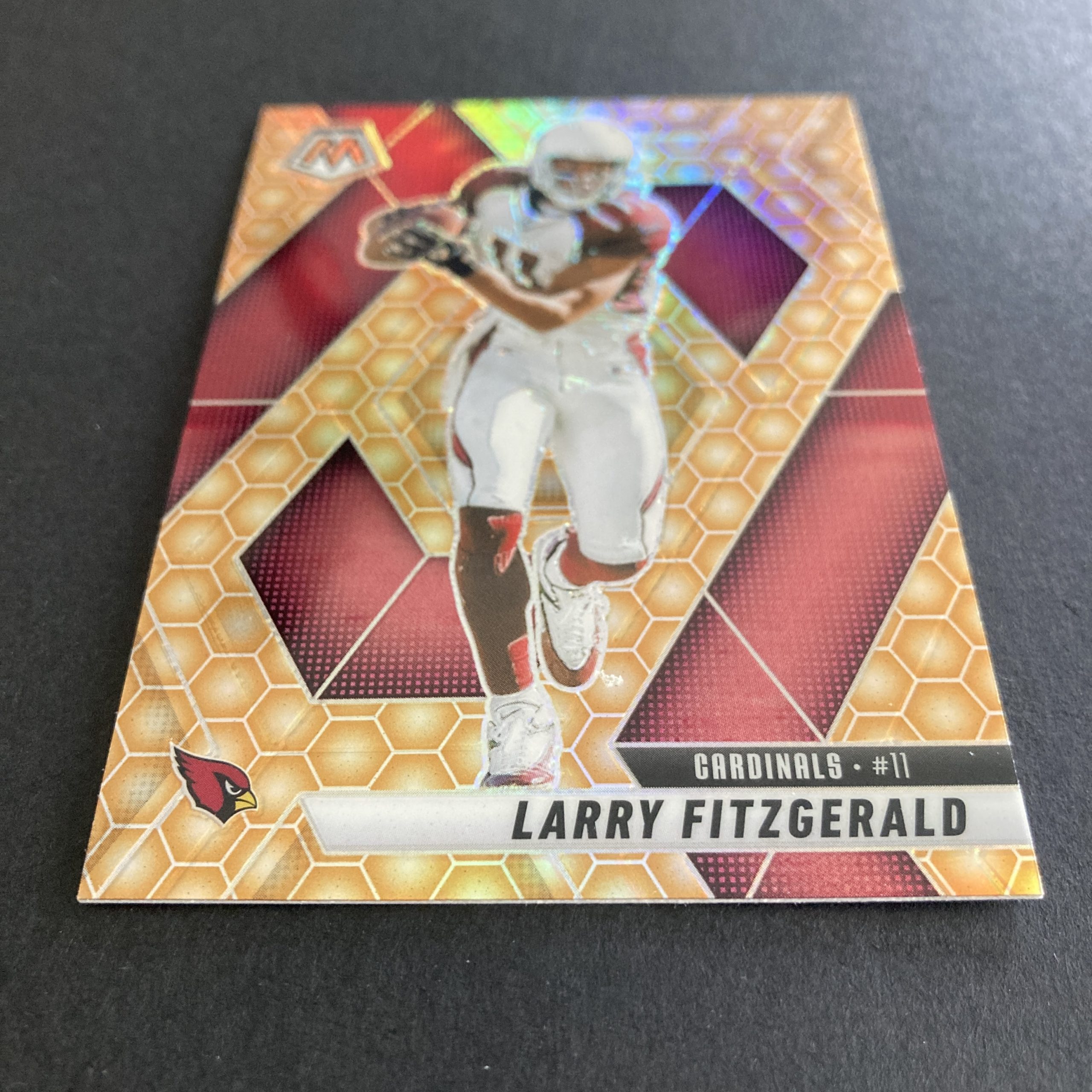 Larry Fitzgerald 2025 Panini Mosaic SSP Honeycomb Prizm holo parallel card #47