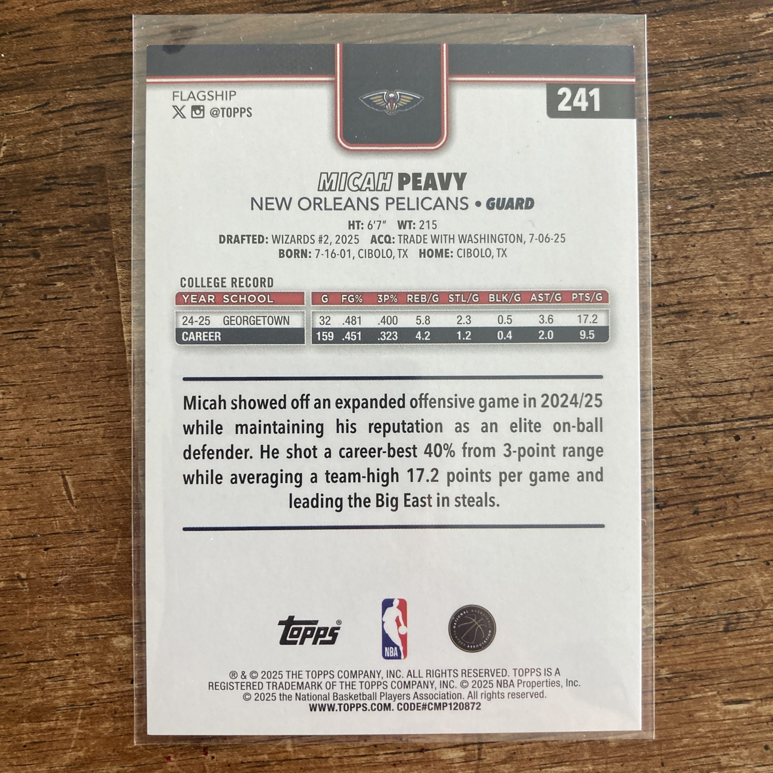 Micah Peavy RCs Pack w/SSP Gold Diamante (#'ed /50), Pack of 3 Basketball Rookie Cards - Image 5