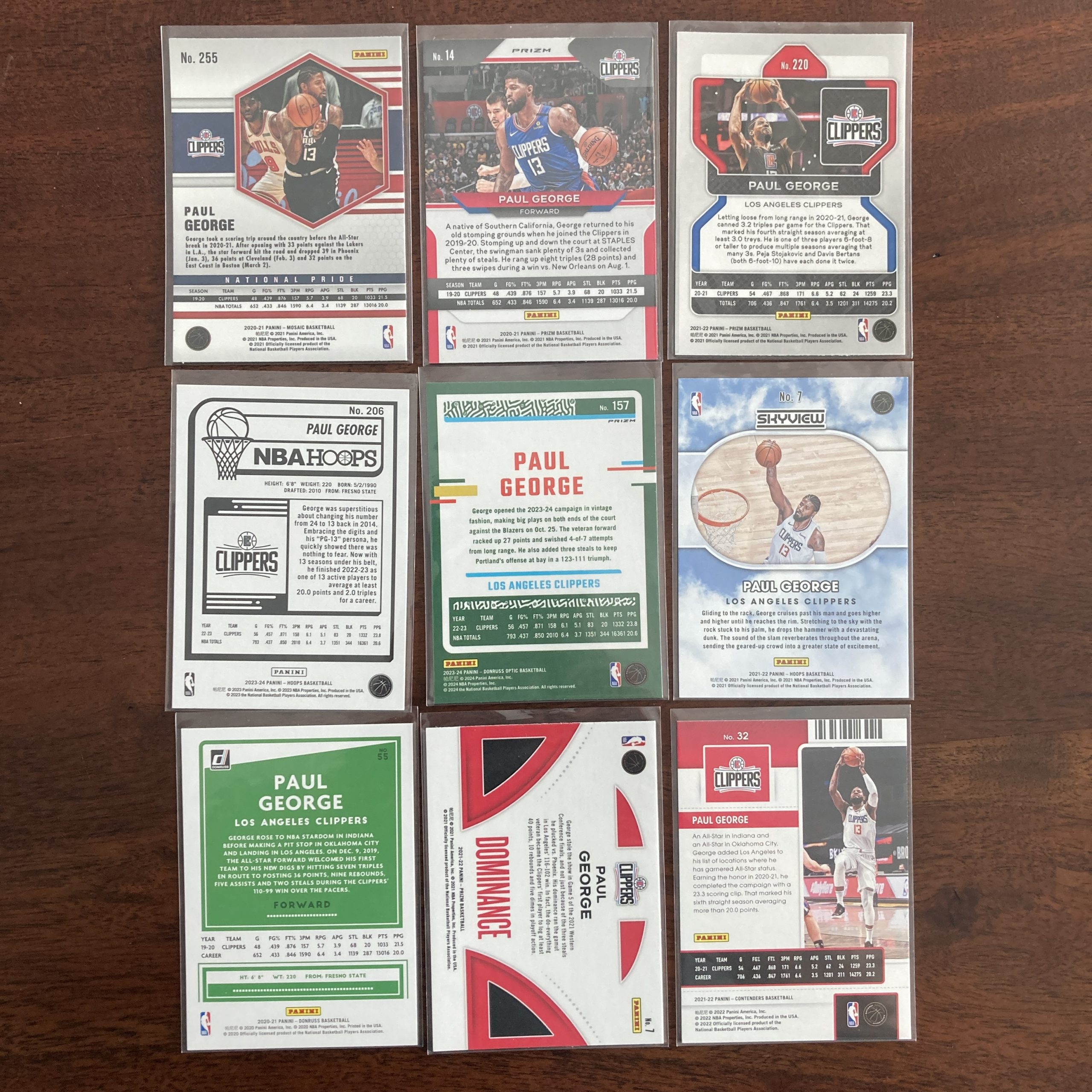 paul george lot of basketball cards - instant collection bundle pack