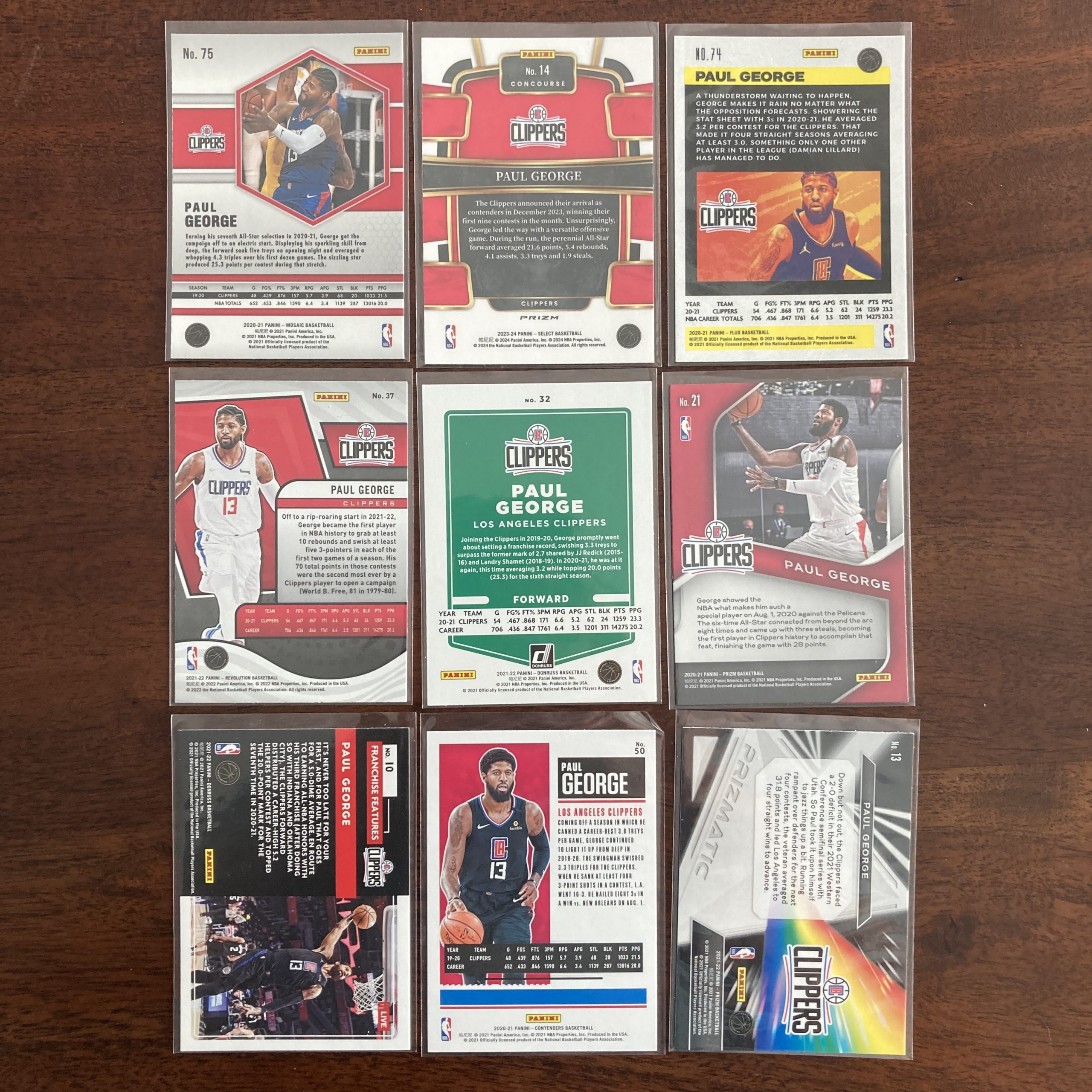 paul george lot of basketball cards - instant collection bundle pack