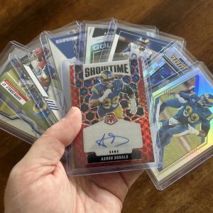 aaron donald lot of football cards, autograph, auto - instant collection bundle pack