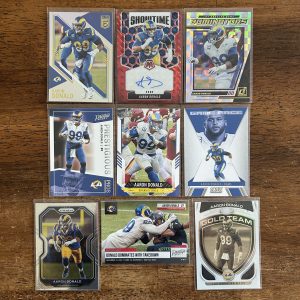 aaron donald lot of football cards, autograph, auto - instant collection bundle pack