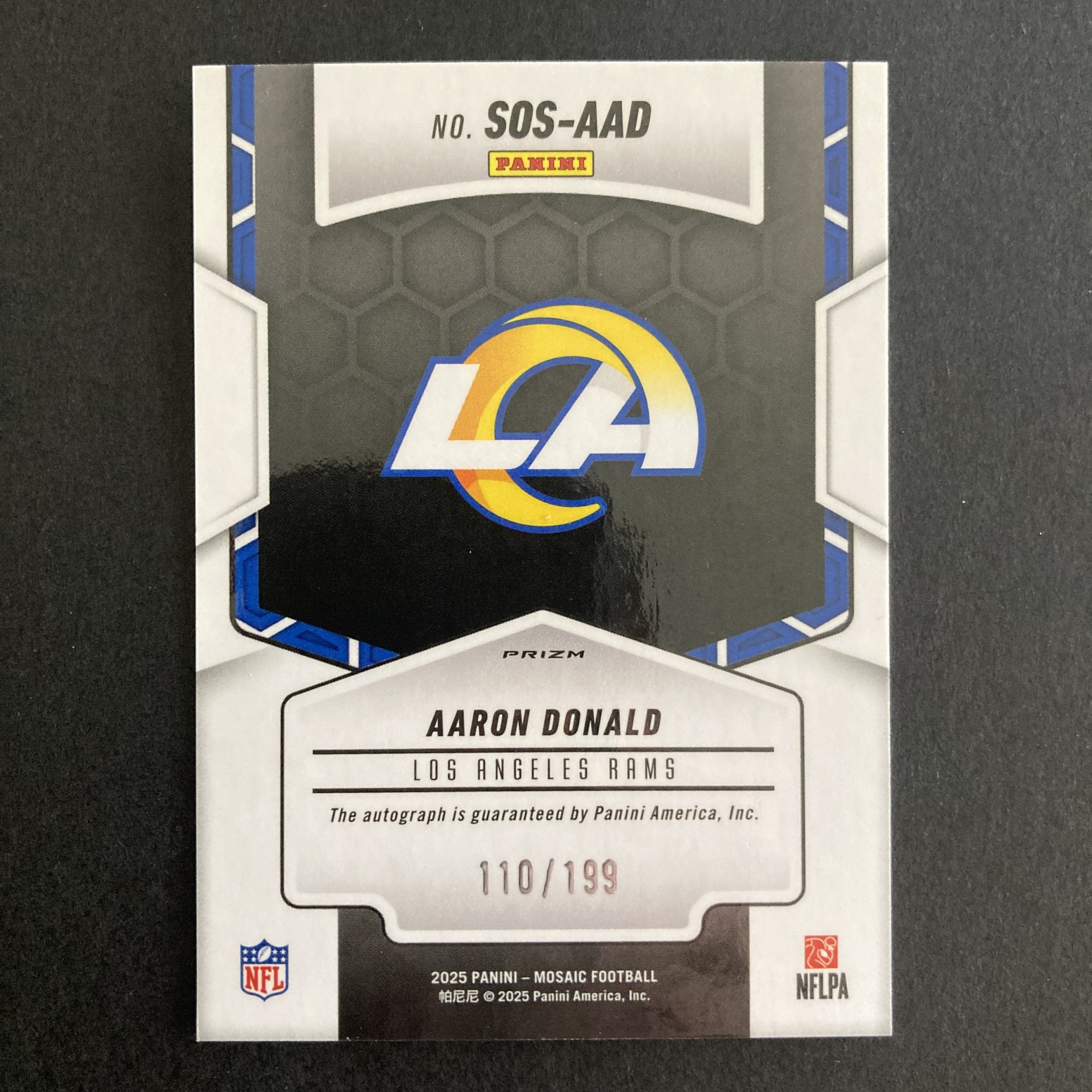 Aaron Donald Pack w/SP Auto /199, Lot of 9 Football Cards, Curated Selection, Autograph (inv1) - Image 7