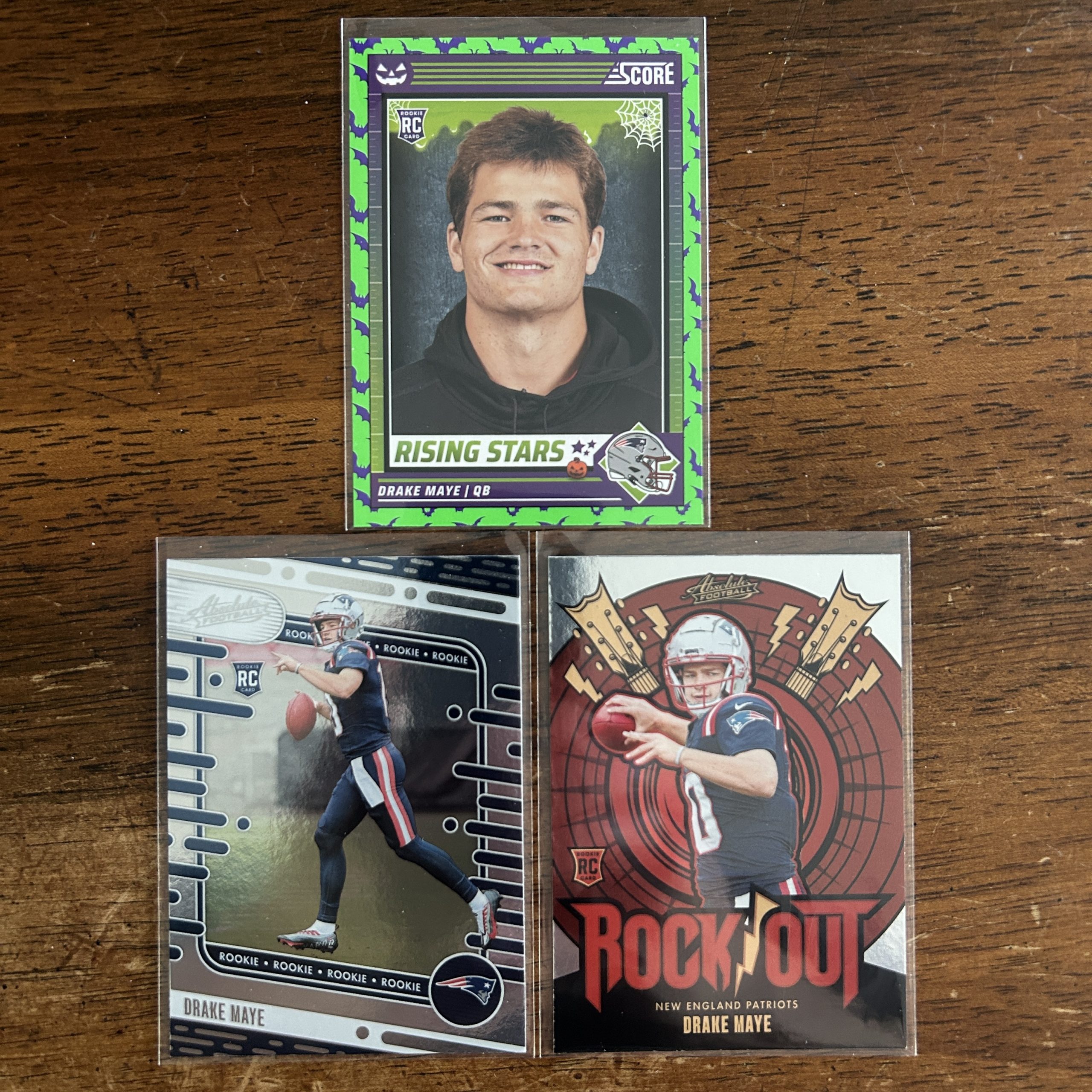 drake maye lot of football cards, rookie rc - instant collection bundle pack