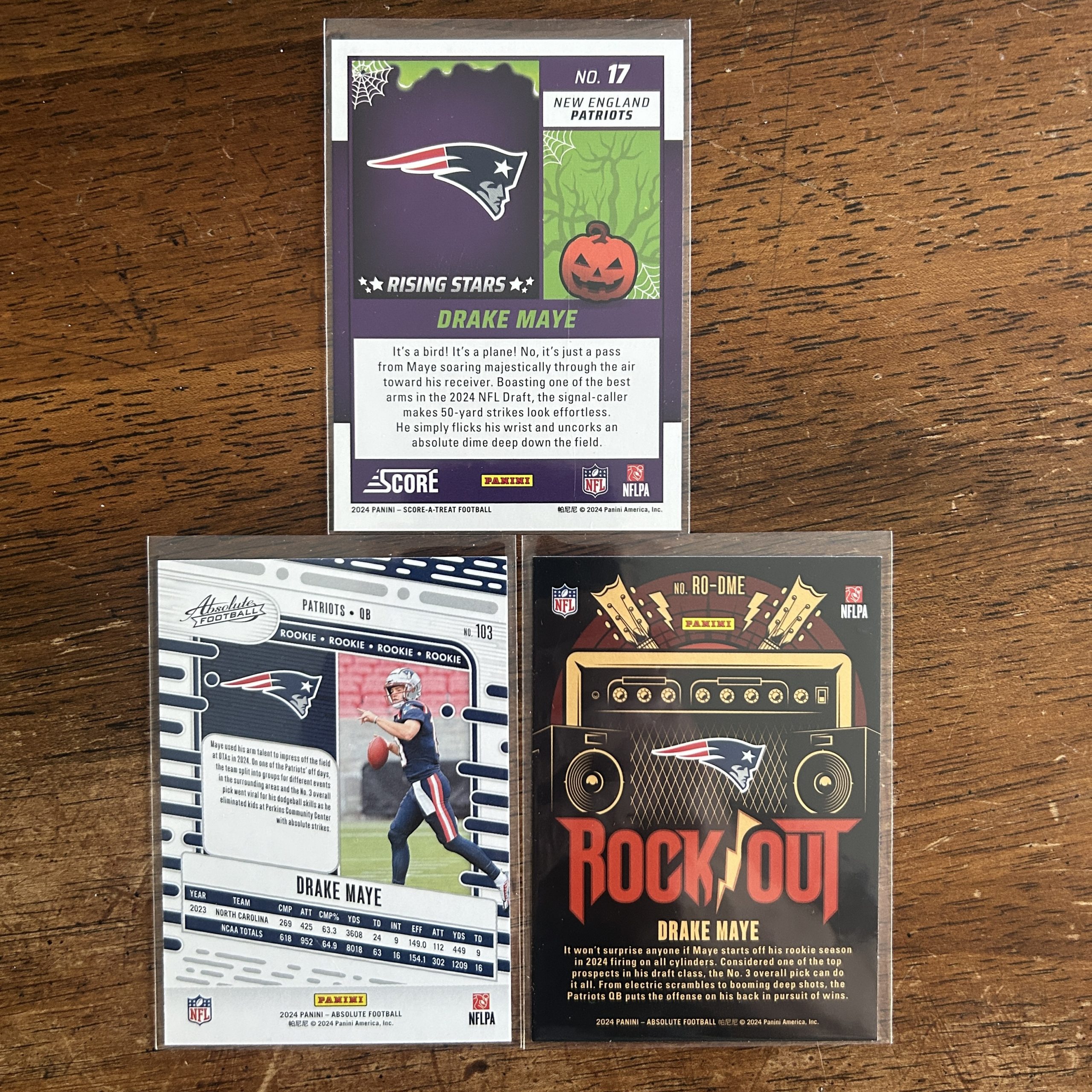 drake maye lot of football cards, rookie rc - instant collection bundle pack