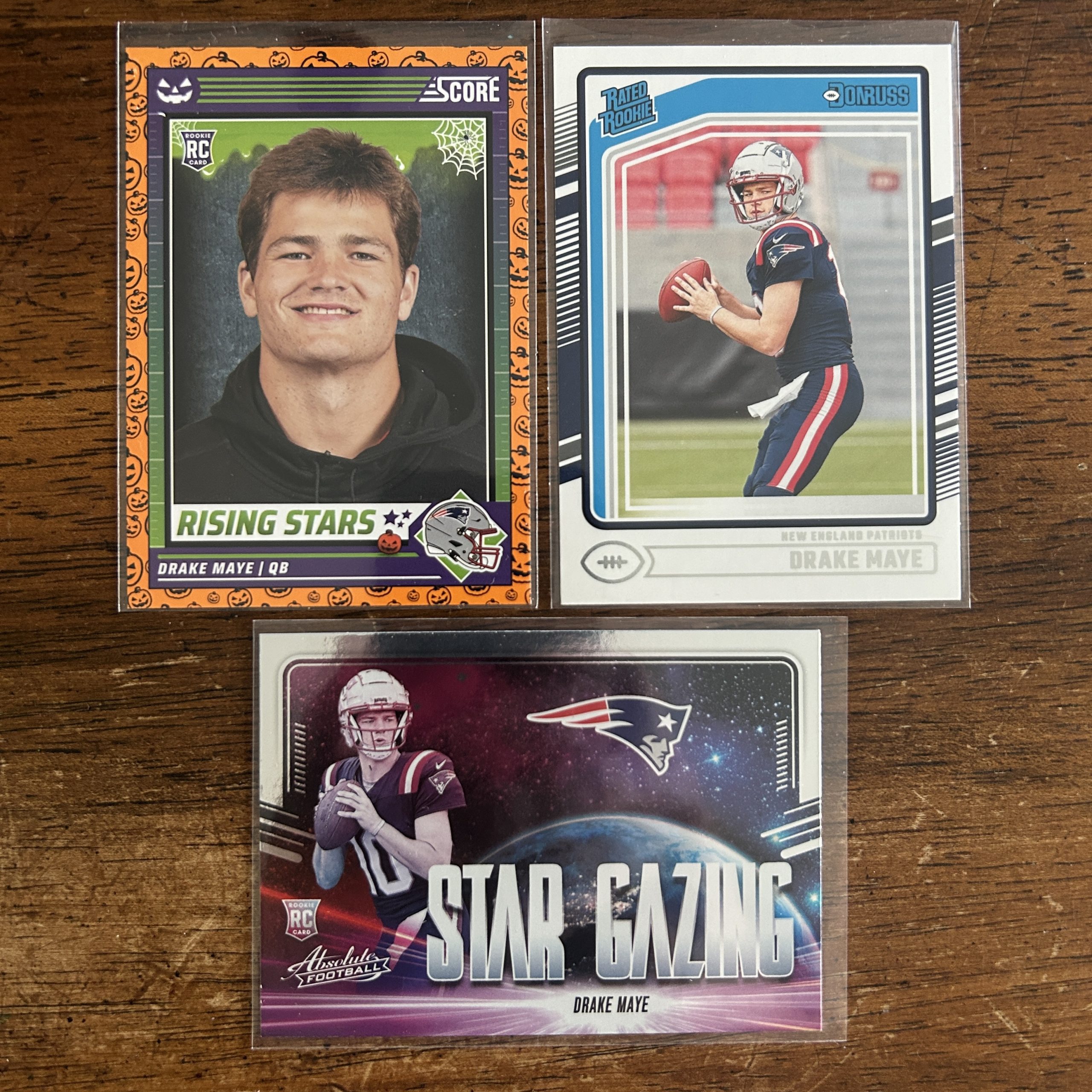 drake maye lot of football cards, rookie rc - instant collection bundle pack