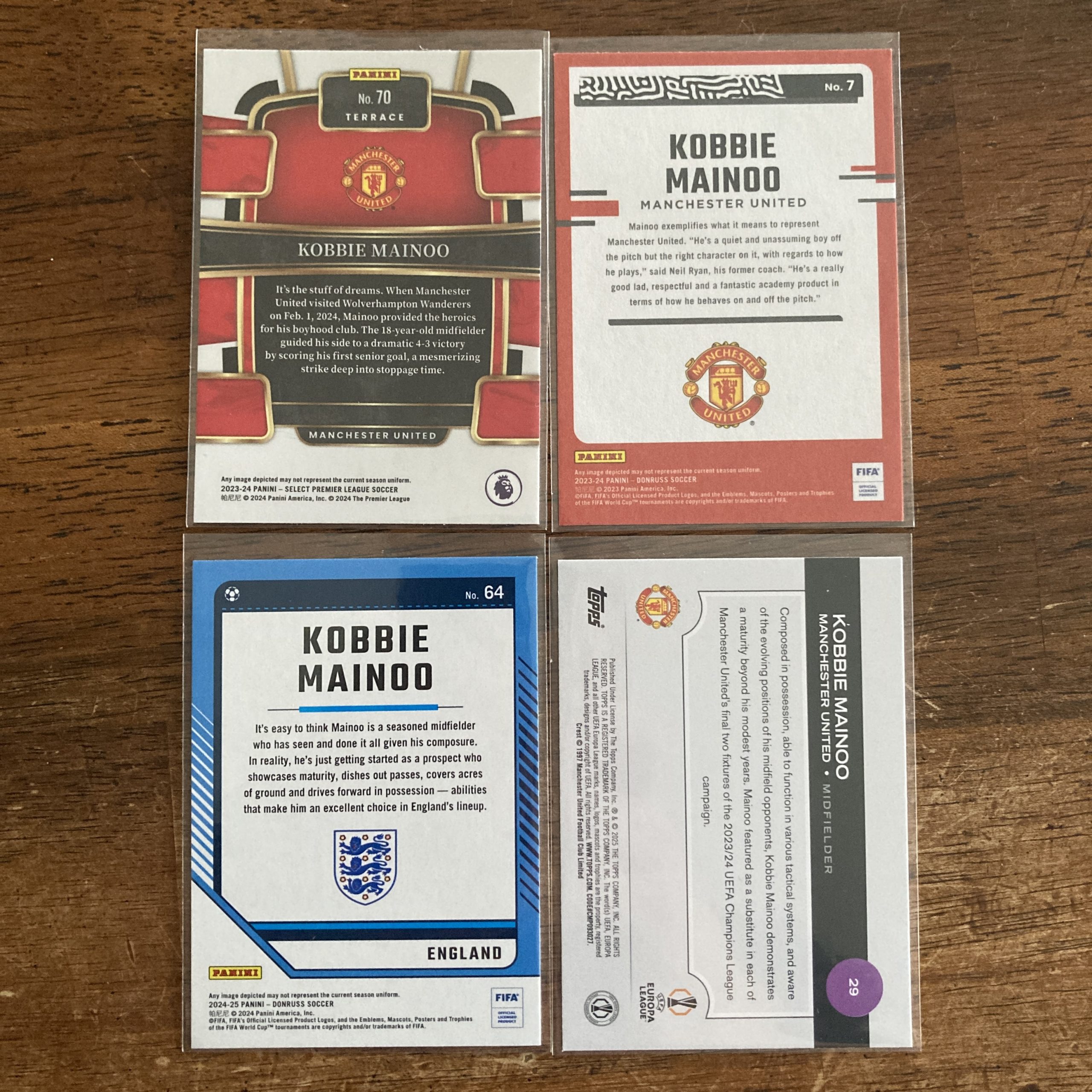 kobbie mainoo lot of soccer cards - instant collection bundle pack