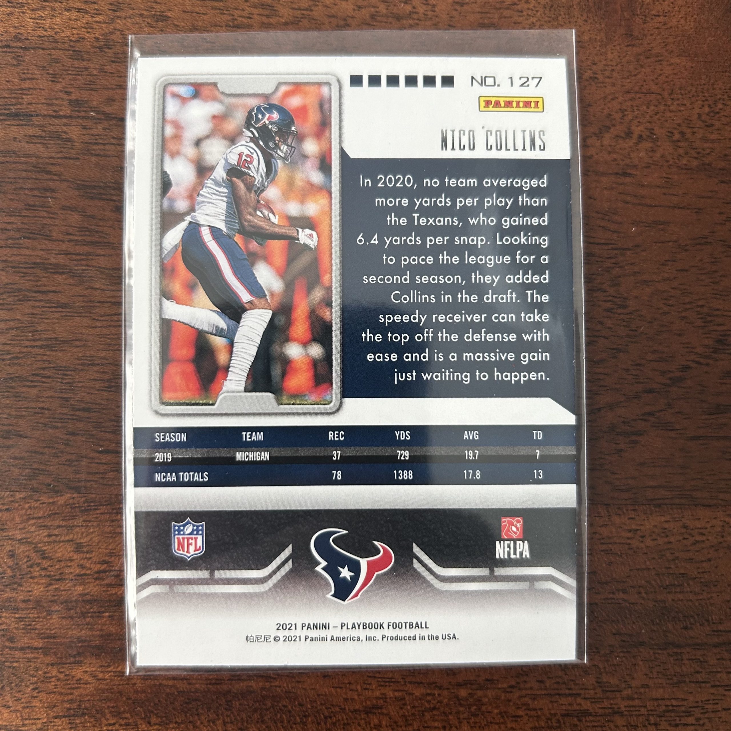 Nico Collins Pack w/SP Sparkle Rookie, Lot of 4 Football Cards (inv1) - Image 5