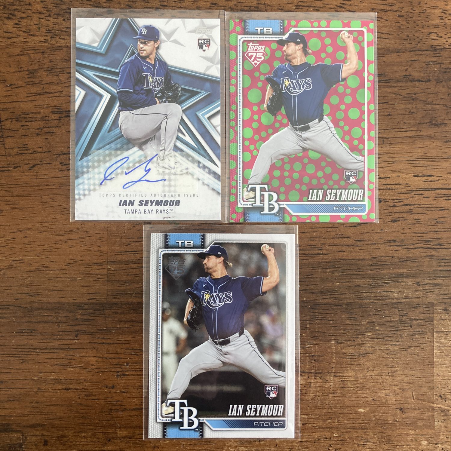 ian seymour lot of baseball cards, rookie rc auto autograph - instant collection bundle pack