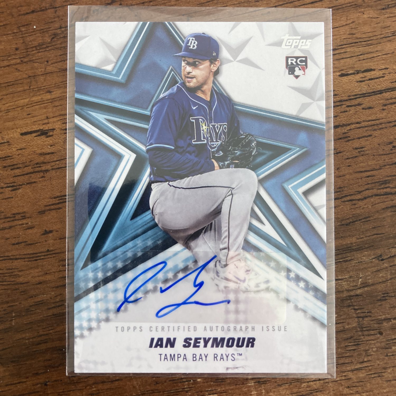 Ian Seymour RCs Pack w/Auto & SP Easter Polka Dots, Lot of 3 Baseball Rookie Cards (inv1) - Image 4