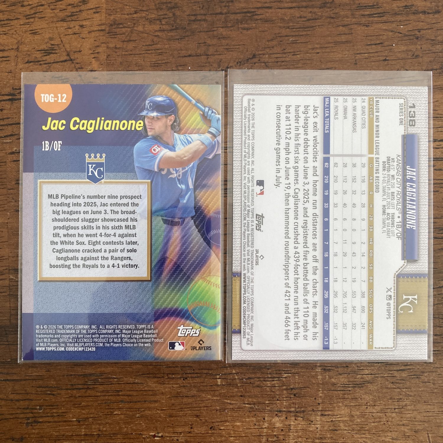 jac caglianone lot of baseball cards, rookie rc - instant collection bundle pack