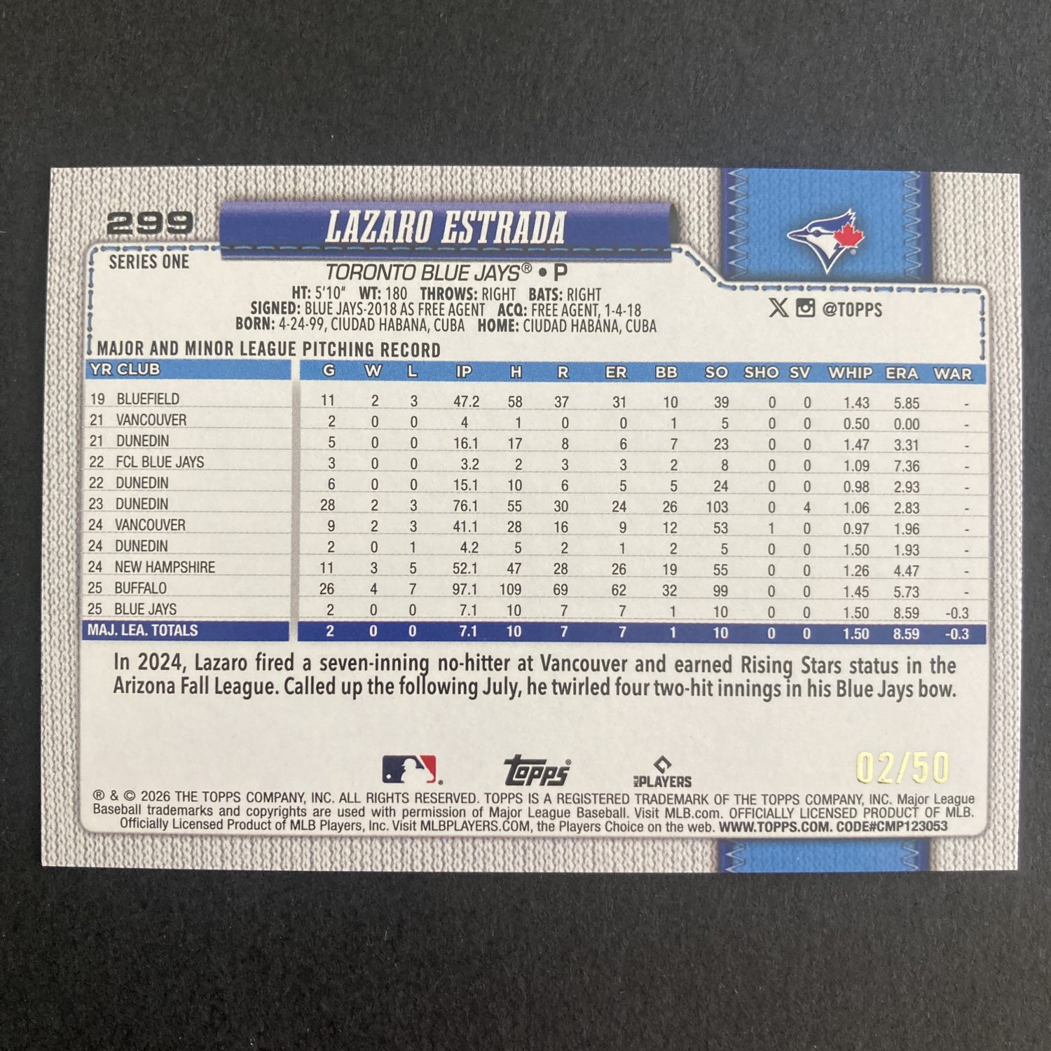 Lazaro Estrada RCs Pack w/SSP Gold Diamante Foil, Lot of 3 Baseball Rookie Cards (inv1) - Image 7