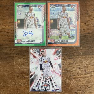 wiktor bogacz lot of soccer cards, rookie rc auto - instant collection bundle pack