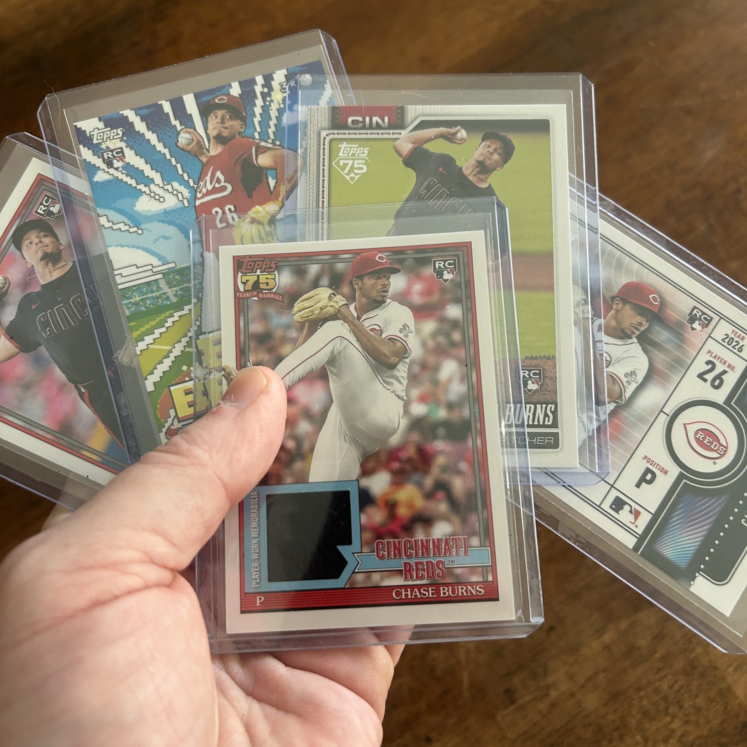 chase burns lot of baseball cards, rookie rc - instant collection bundle pack