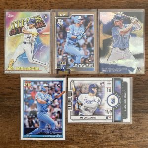 jac caglianone lot of baseball cards, rookie rc - instant collection bundle pack
