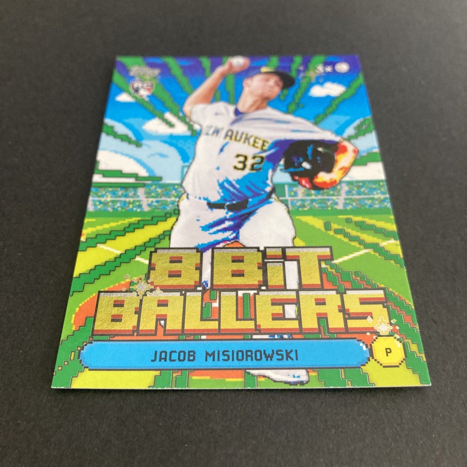 Jacob Misiorowski RCs Pack w/SP (#'ed /99) Green 8 Bit Ballers, Lot of 3 Baseball Rookie Cards (inv3) - Image 5