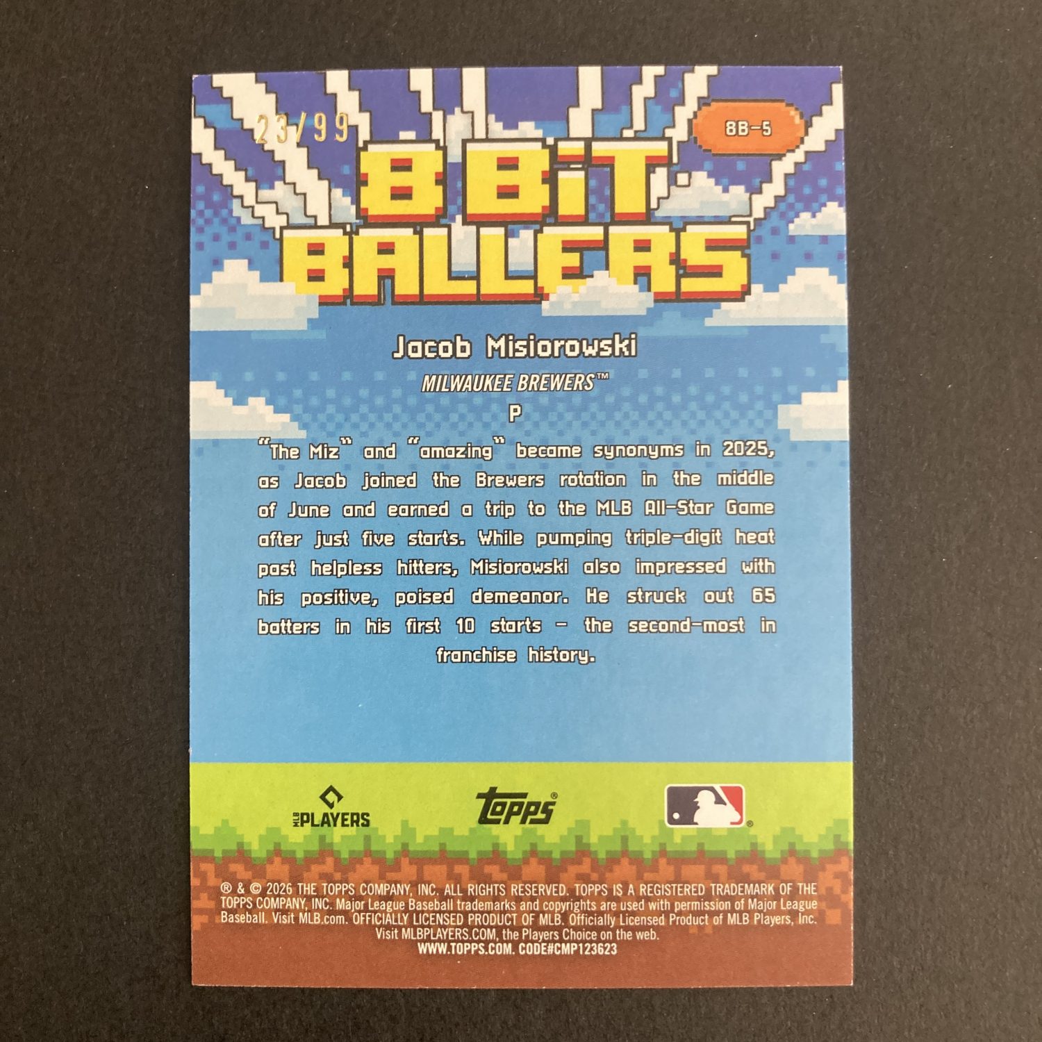 Jacob Misiorowski RCs Pack w/SP (#'ed /99) Green 8 Bit Ballers, Lot of 3 Baseball Rookie Cards (inv3) - Image 7