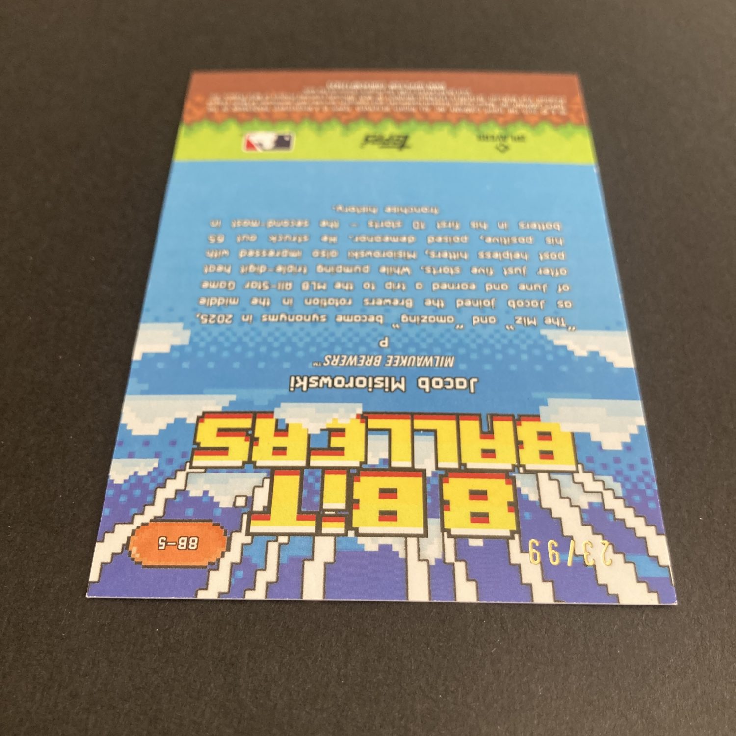 Jacob Misiorowski RCs Pack w/SP (#'ed /99) Green 8 Bit Ballers, Lot of 3 Baseball Rookie Cards (inv3) - Image 9