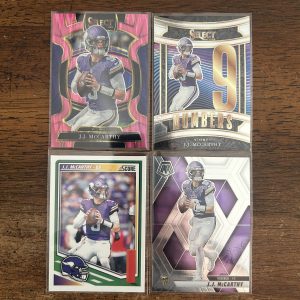 jj mccarthy lot of football cards - instant collection bundle pack