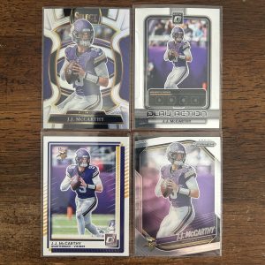 jj mccarthy lot of football cards - instant collection bundle pack