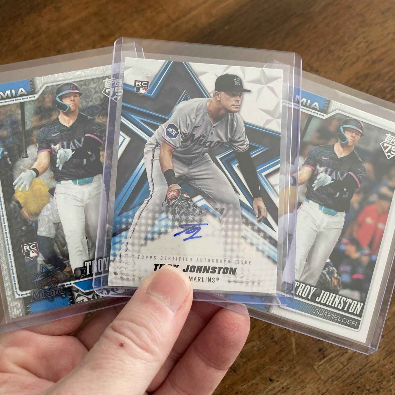 troy johnston lot of baseball cards, rookie rc auto - instant collection bundle pack