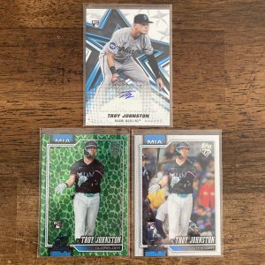 troy johnston lot of baseball cards, rookie rc auto - instant collection bundle pack