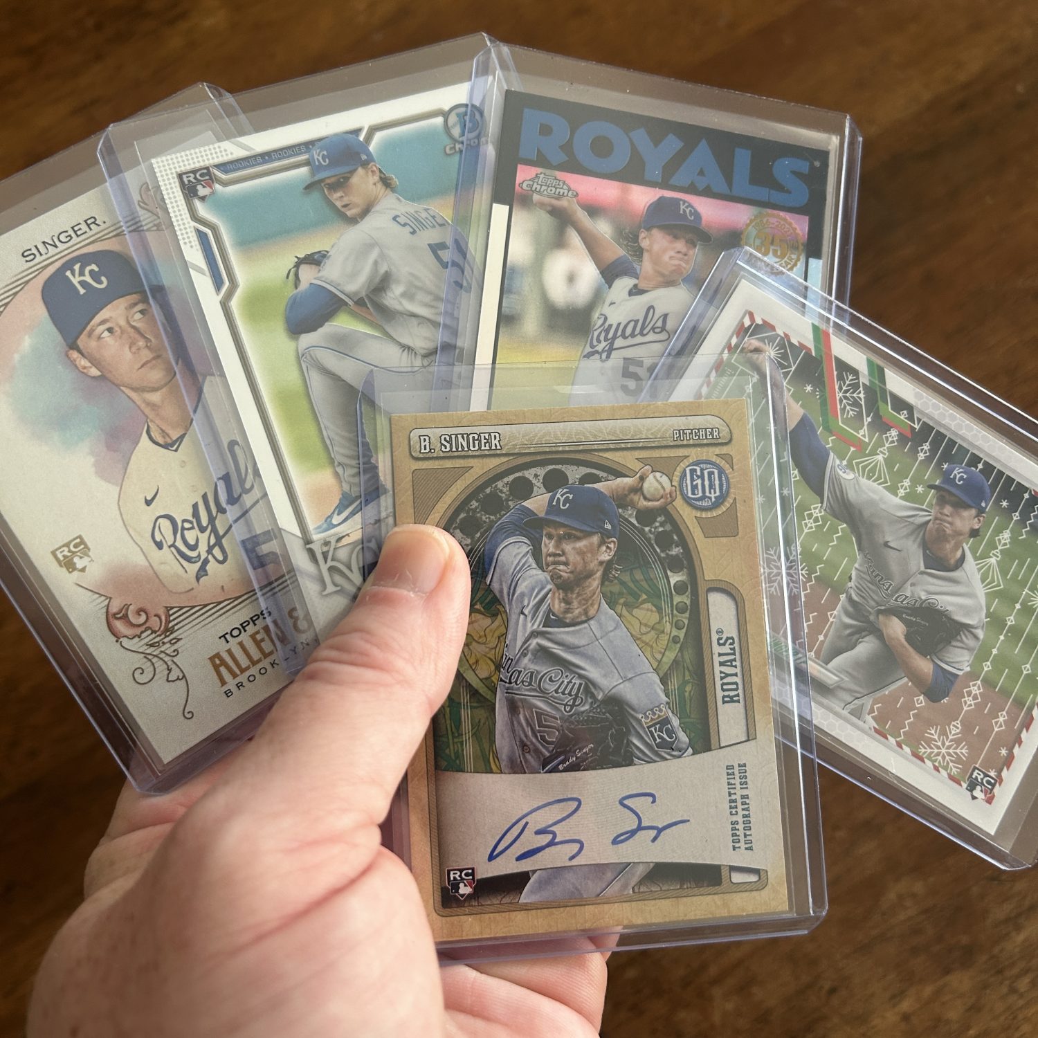 brady singer lot of baseball cards, rookie auto, rc autograph - instant collection bundle pack