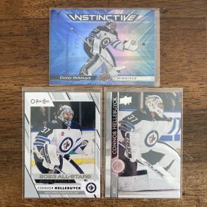 connor hellebuyck lot of hockey cards - instant collection bundle pack