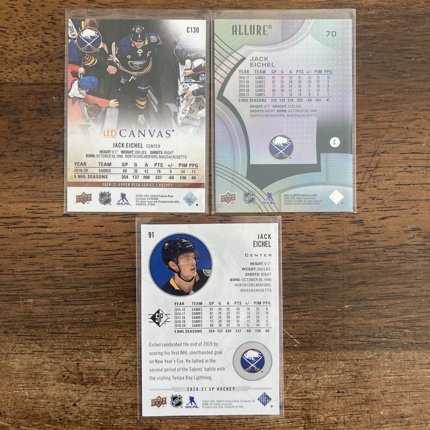 jack eichel lot of hockey cards - instant collection bundle pack