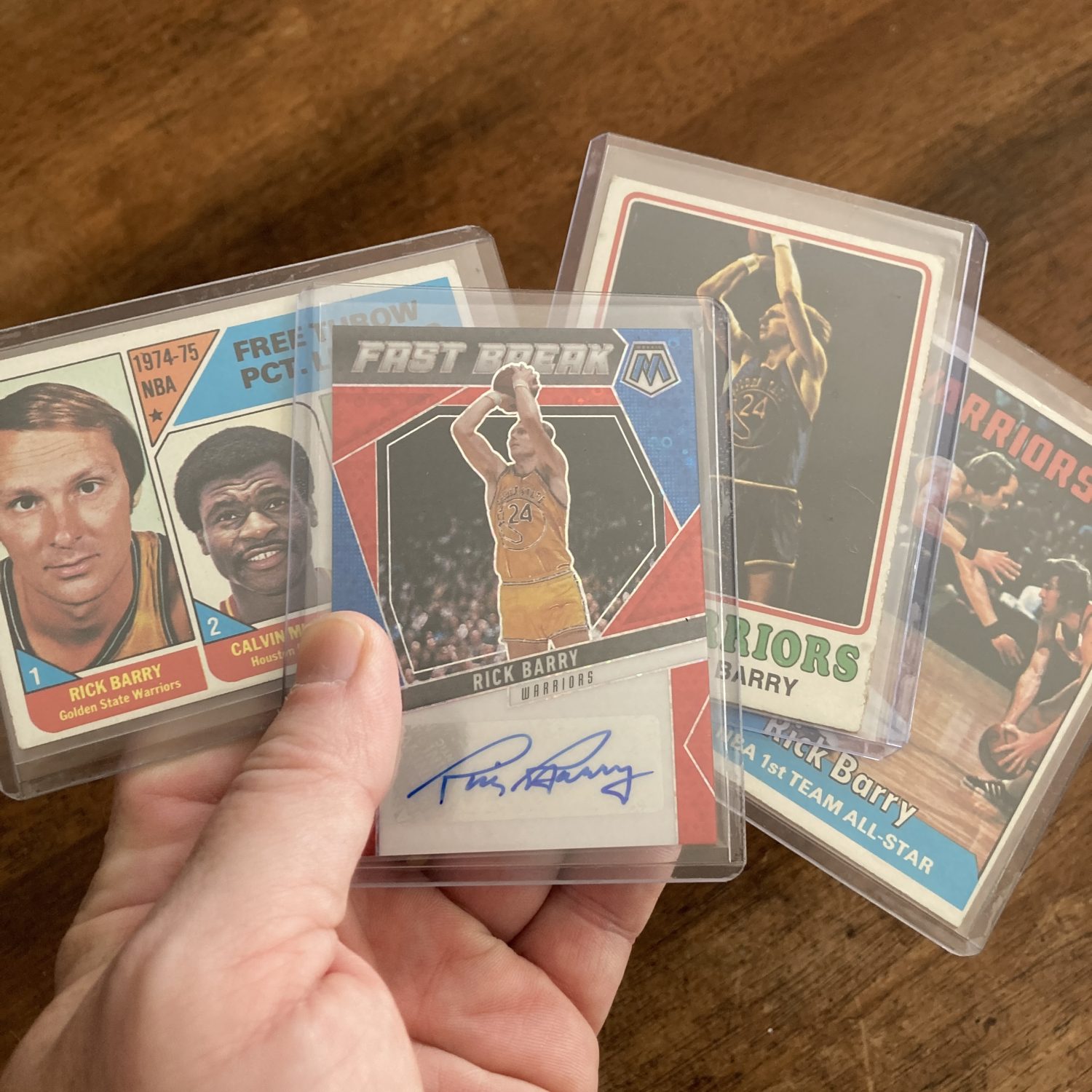 rick barry lot of basketball cards with autograph and vintage 1970s - instant collection bundle pack