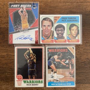 rick barry lot of basketball cards with autograph and vintage 1970s - instant collection bundle pack
