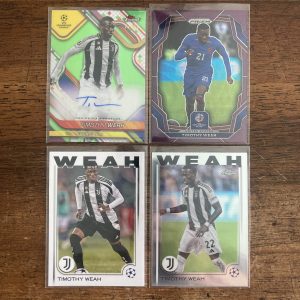 timothy weah lot of soccer cards, auto autograph - instant collection bundle pack