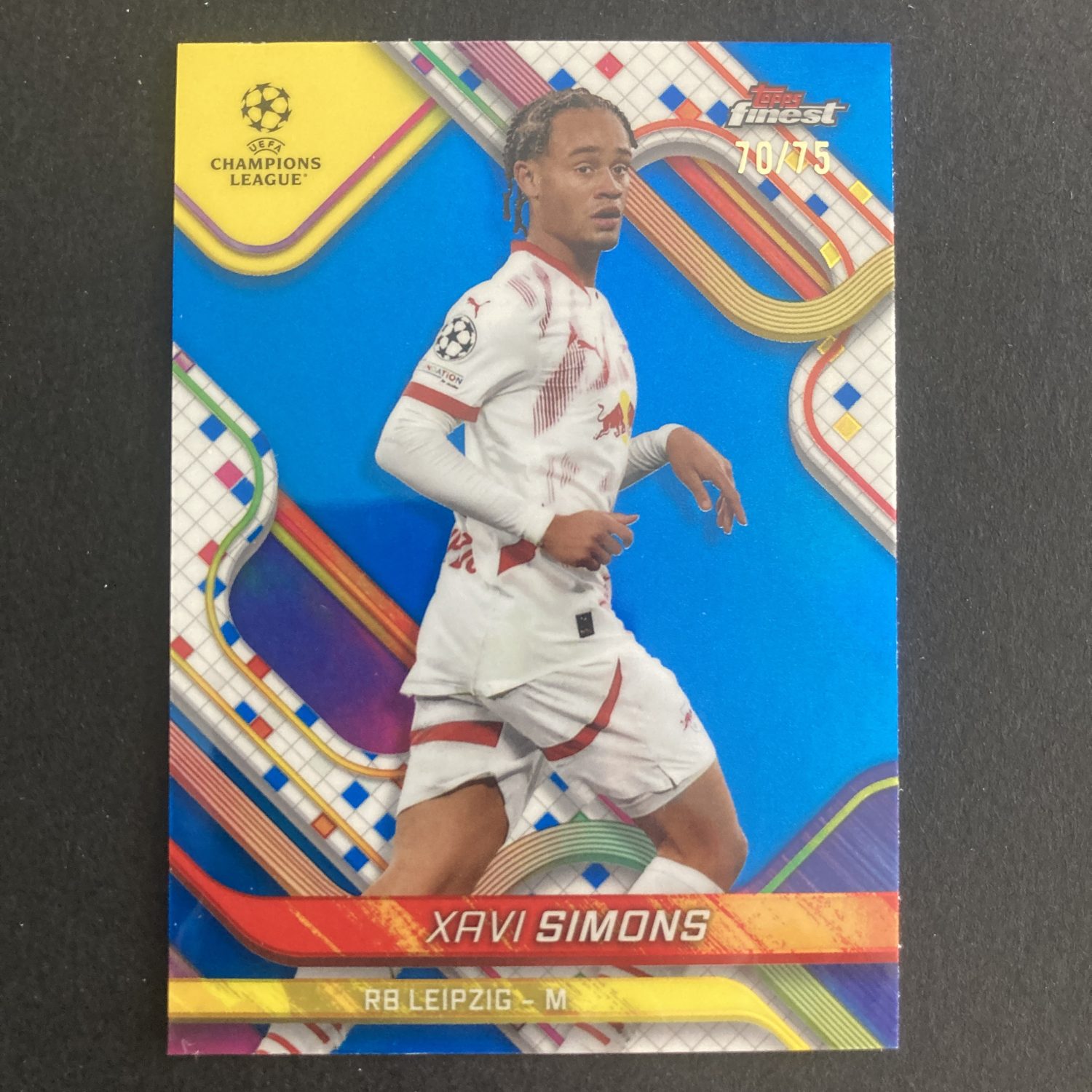 Xavi Simons Pack w/SP Blue Refractor #'ed /75, Lot of 3 Soccer Cards (inv1) - Image 4