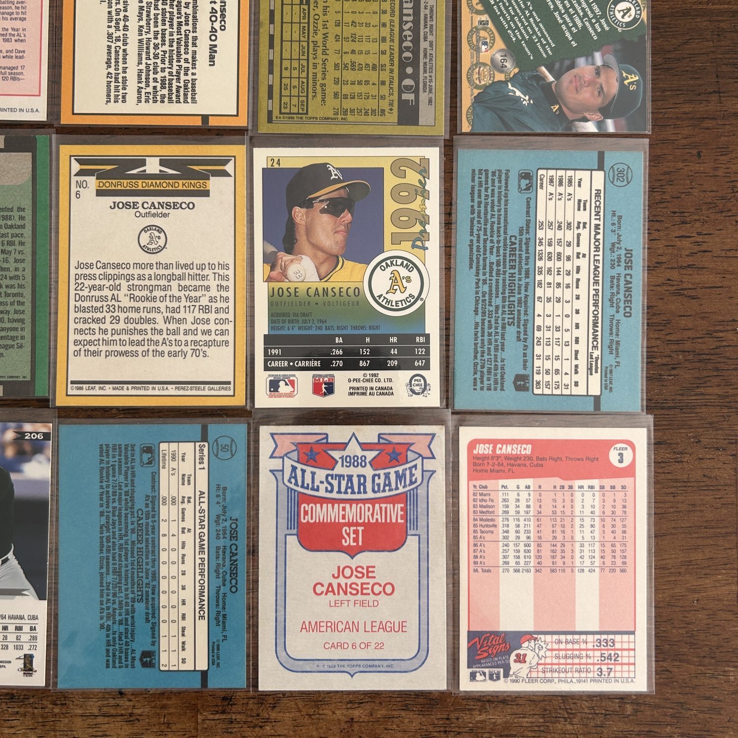 Jose Canseco Box Pack w/Autograph, Lot of 28 Baseball Cards, Vintage 80s-90s, Instant Collection - Image 16