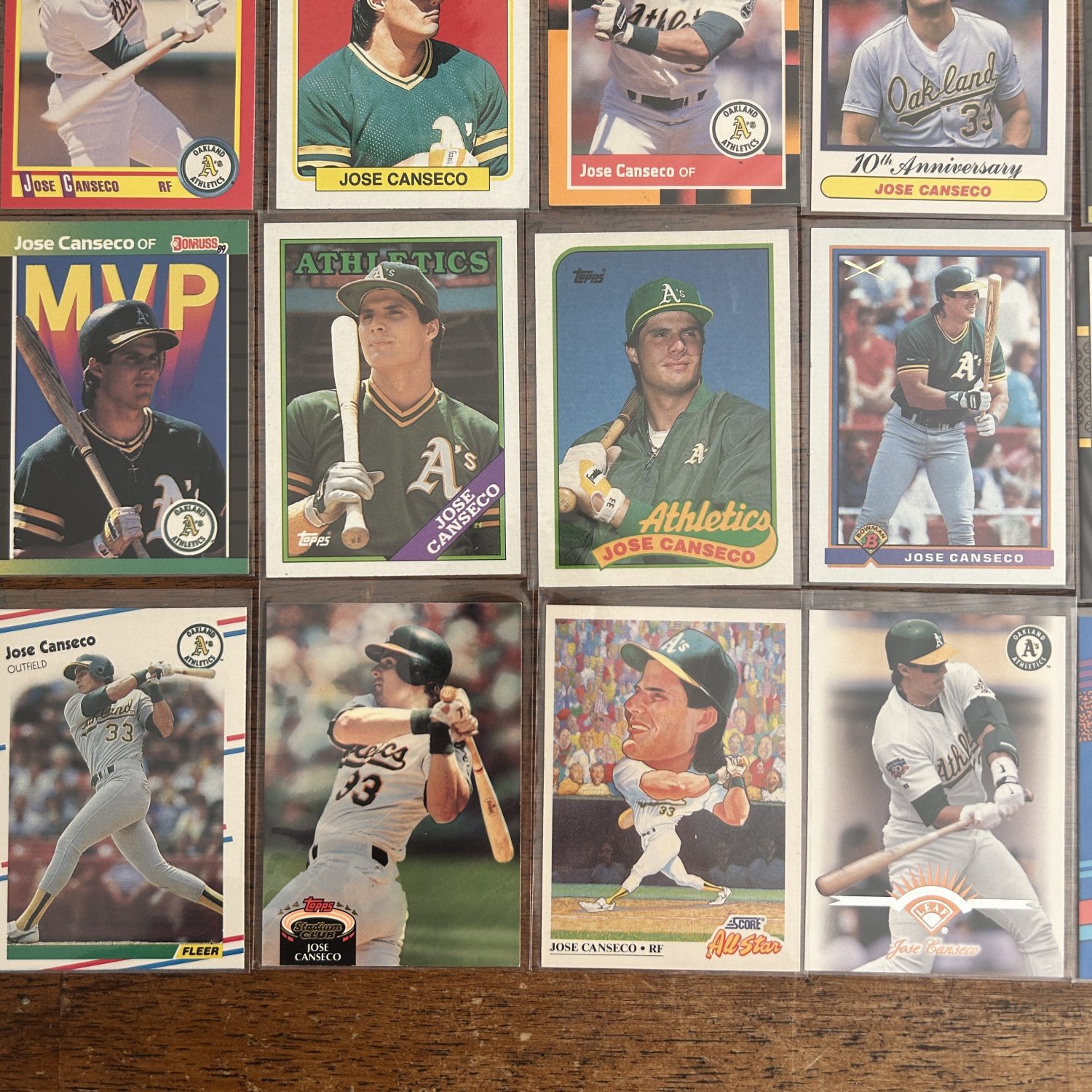 Jose Canseco Box Pack w/Autograph, Lot of 28 Baseball Cards, Vintage 80s-90s, Instant Collection - Image 11