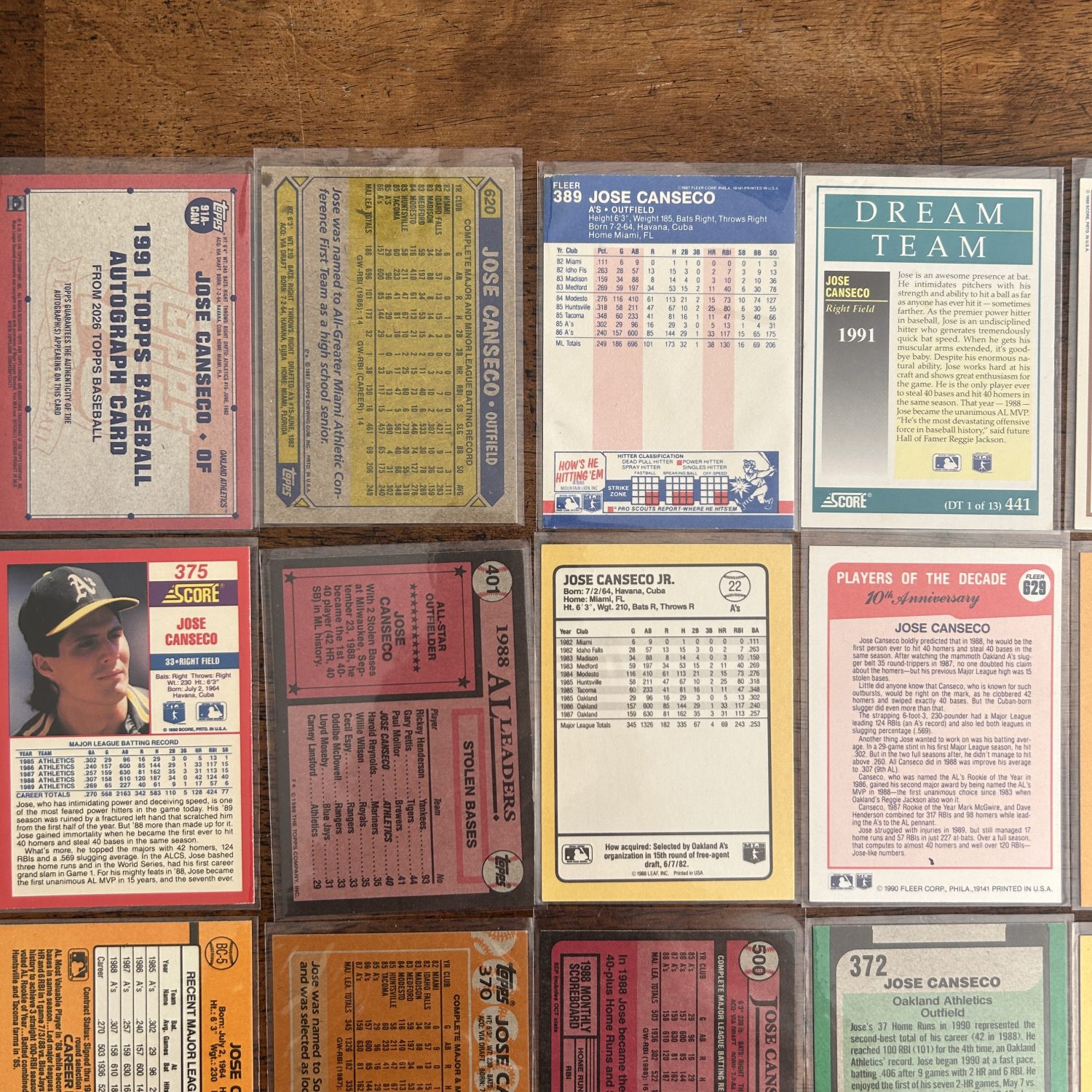 Jose Canseco Box Pack w/Autograph, Lot of 28 Baseball Cards, Vintage 80s-90s, Instant Collection - Image 13