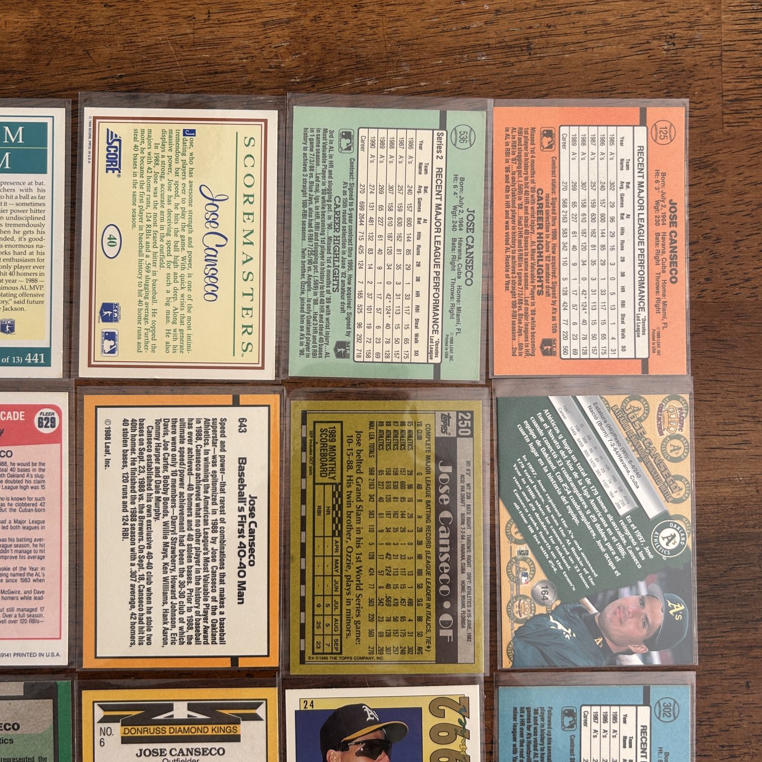 Jose Canseco Box Pack w/Autograph, Lot of 28 Baseball Cards, Vintage 80s-90s, Instant Collection - Image 14
