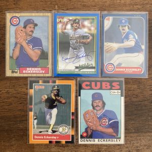 dennis eckersley lot of baseball cards, autograph, auto - instant collection bundle pack