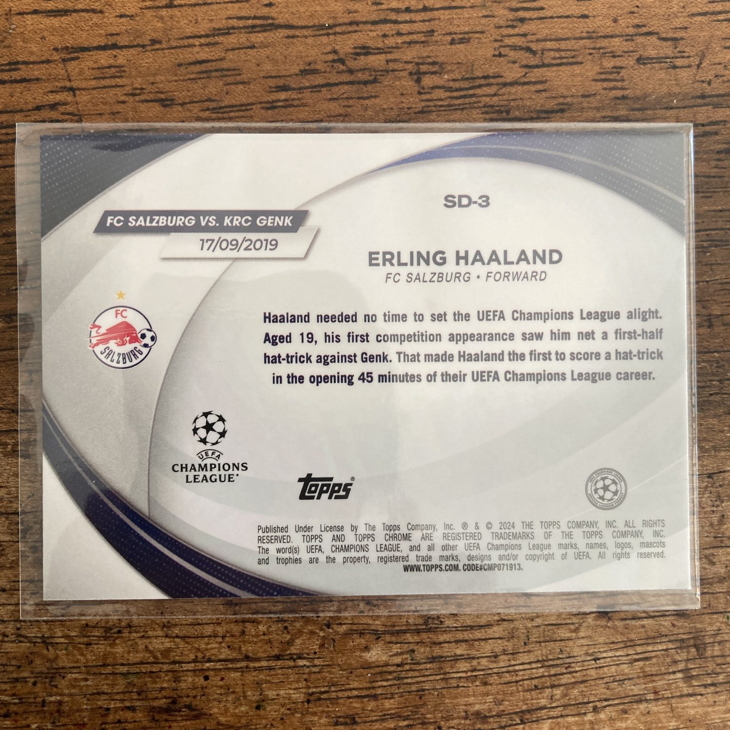 Erling Haaland Pack w/Starball Debut Insert, Lot of 4 Soccer Cards (617_3) - Image 5