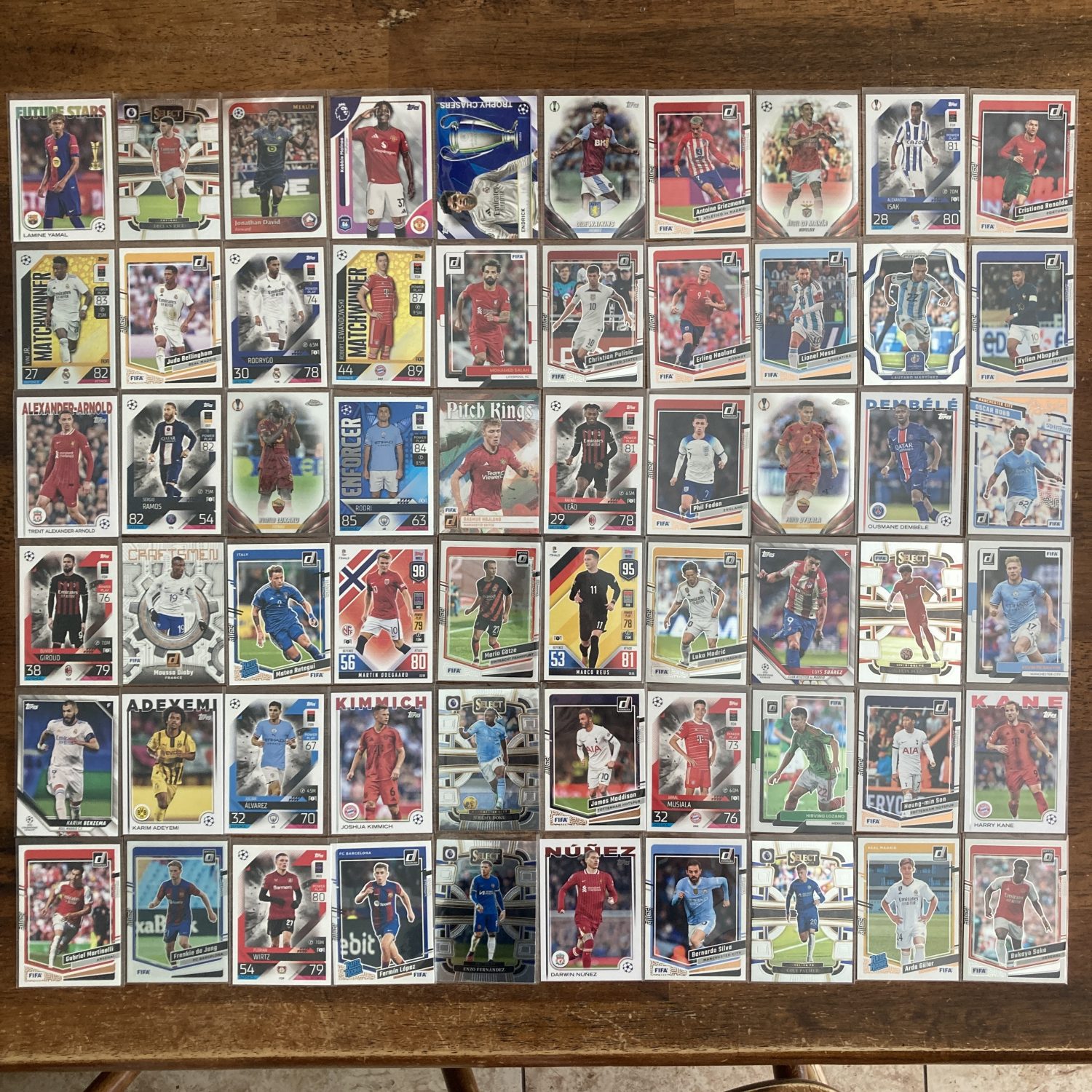 large lot of soccer cards featuring 60 different star players - instant collection bundle box pack